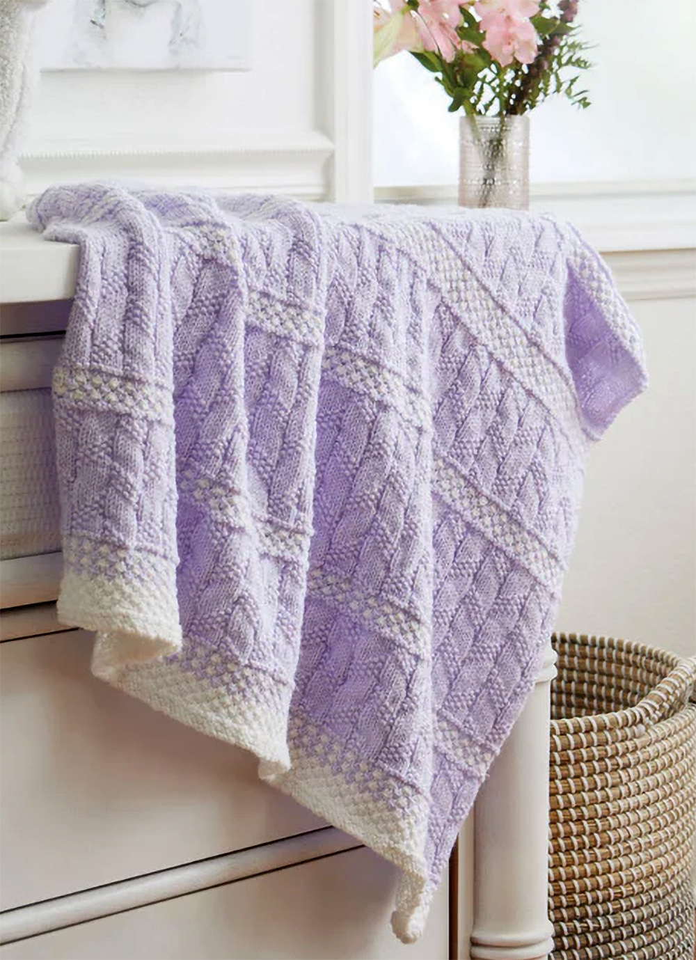 Knitting Pattern for Stripes and Stars Baby Blanket