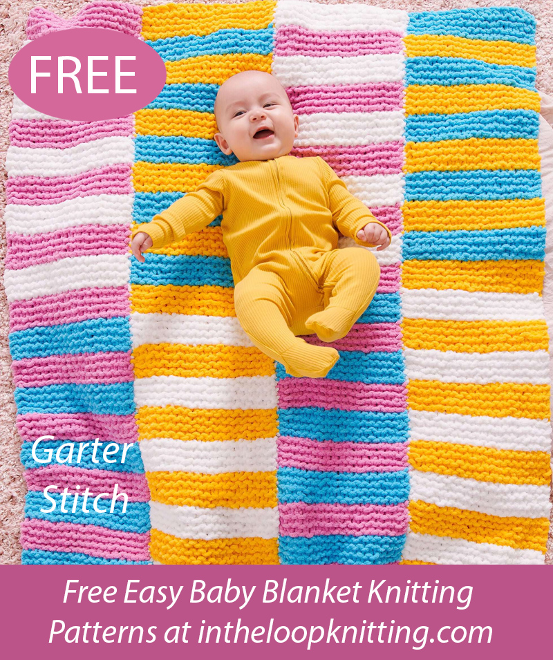 Free Easy Striping Panels Baby Blanket Knitting Pattern