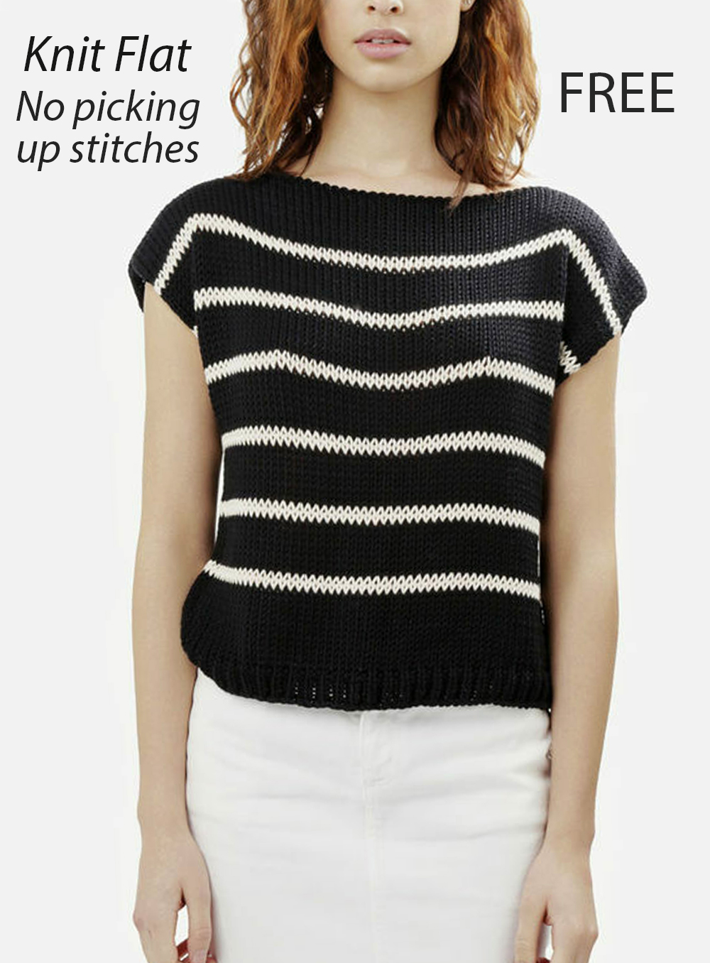 Free Stripy Coco Mariniere Top Easy Pullover Knitting Pattern