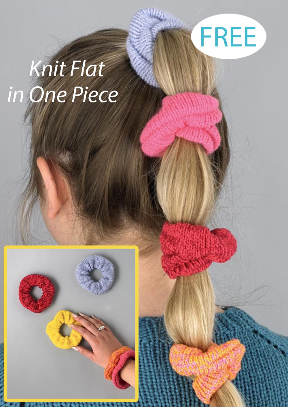 Free Flat Knit Stunning Scrunchie  on Straight Needles Knitting Pattern