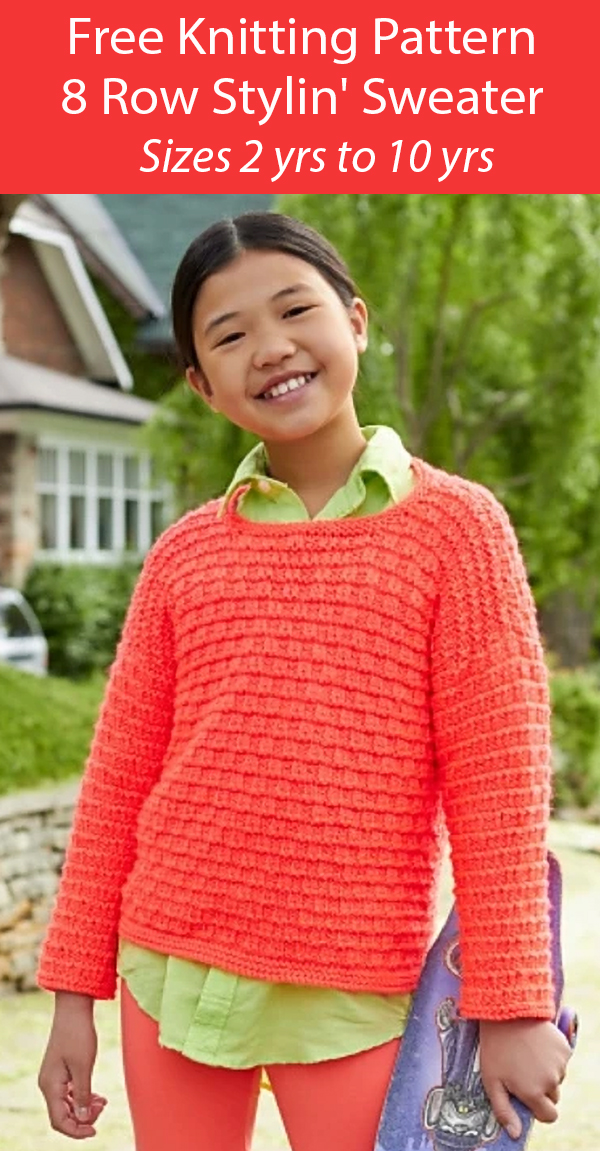 Free Knitting Pattern for Stylin' Sweater for Children