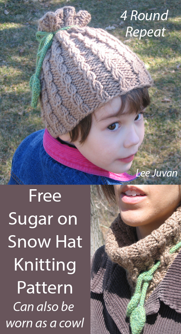 Free Hat Knitting Pattern Sugar on Snow 4 Row Repeat