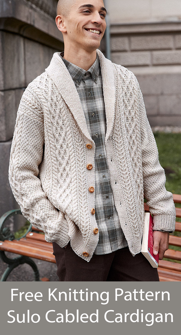 Free Cardigan Knitting Pattern Sulo Cabled Cardigan for Men