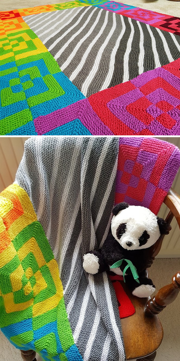 Free Knitting Pattern for Striking Stripes Baby Blanket