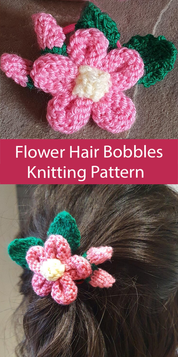 Ponytail Holder Knitting Pattern Flower Summer Hair Bobbles