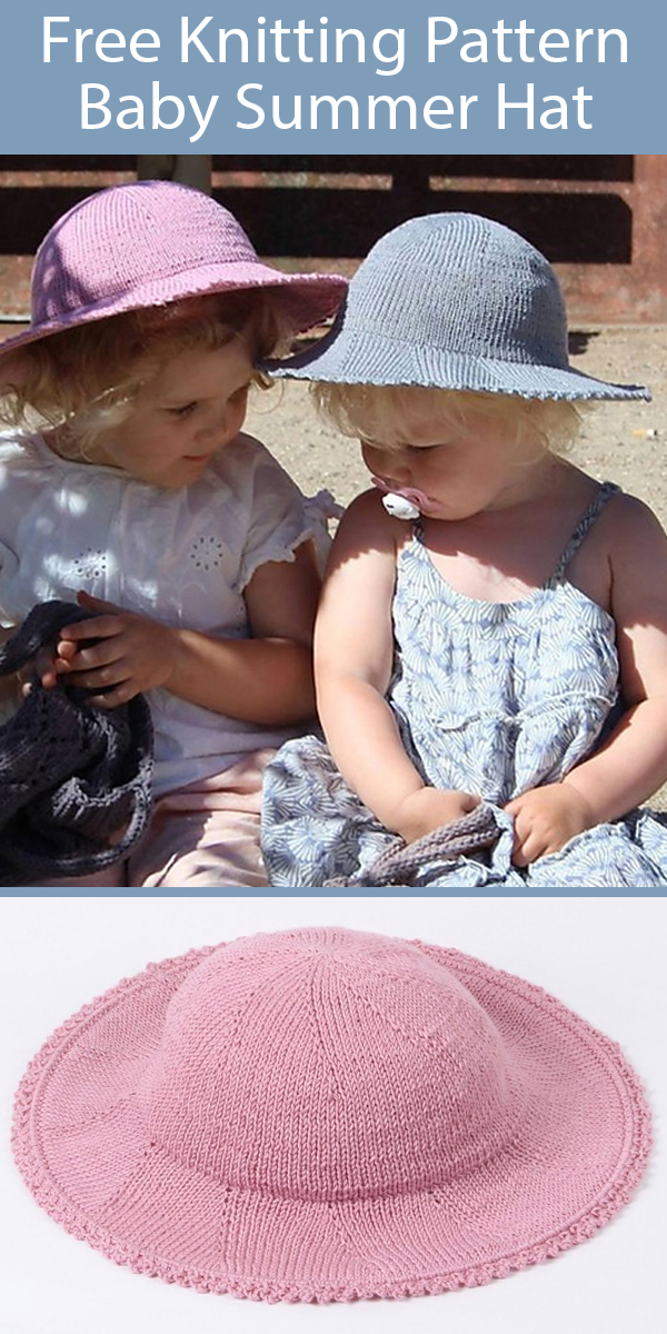 Free baby sun store hat knitting pattern