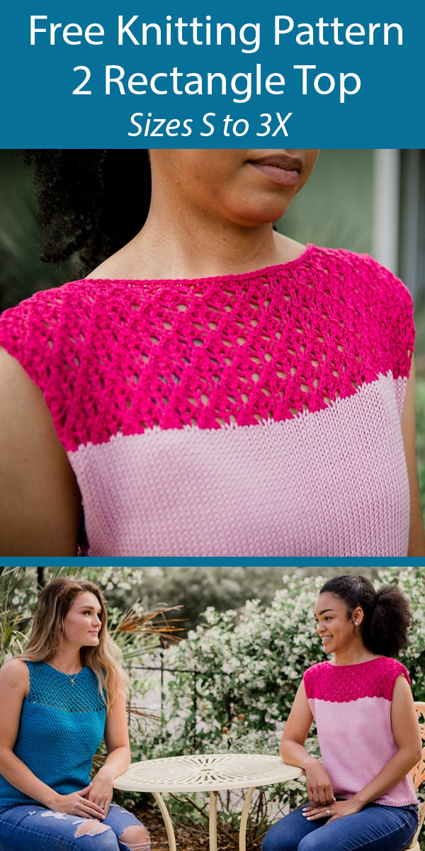 Free Knitting Pattern for Lace Yoke Top in 2 Pieces
