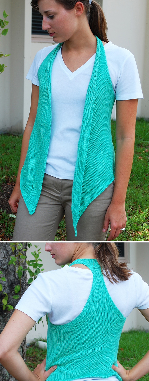 Free Knitting Pattern for Easy Racerback Vest