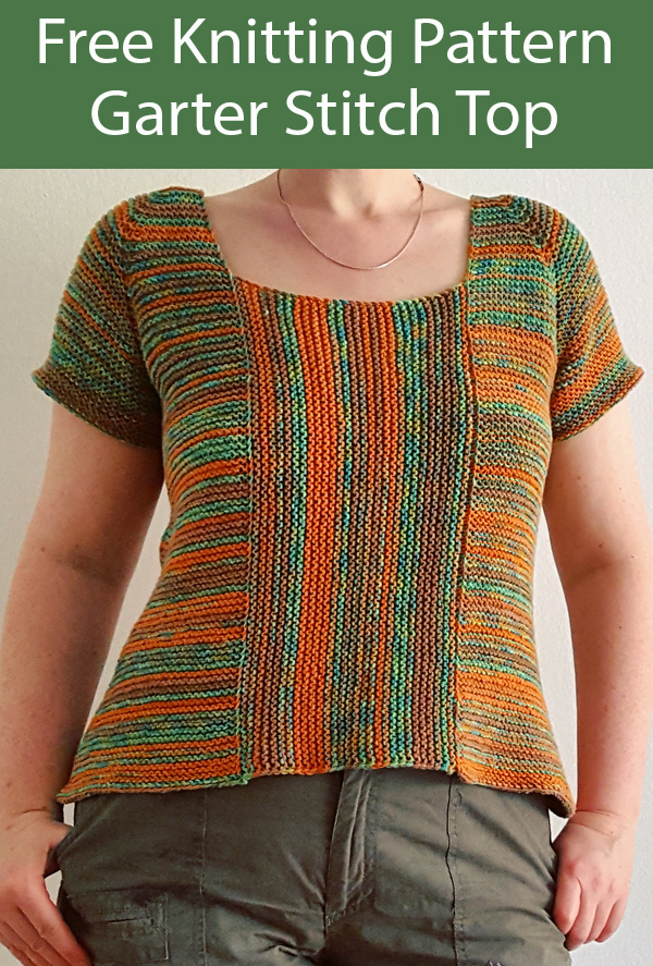 Free Knitting Pattern for Garter Stitch Top