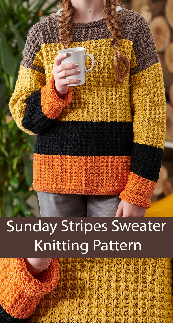 Sweater Knitting Pattern Sunday Stripes Jumper