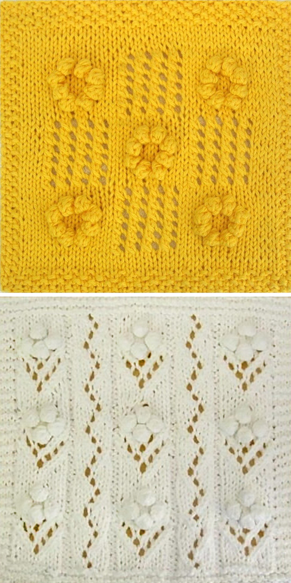 Knitting Patterns for Sunflowers and Bouquet Cloths