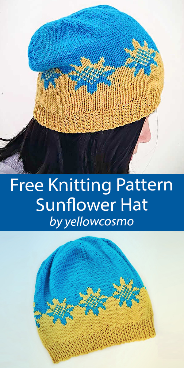 Sunflower Hat Free Knitting Pattern