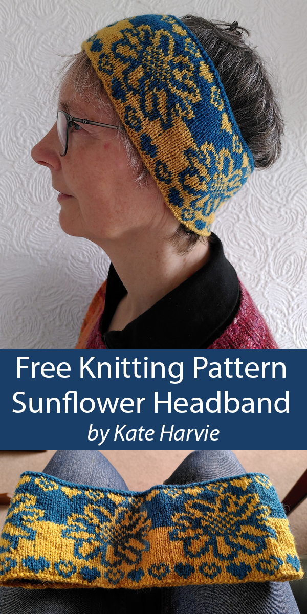 Sunflower Headband Free Knitting Pattern