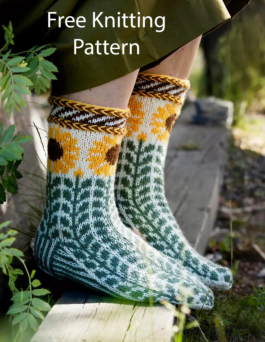 Free Sunflower Socks Knitting Pattern