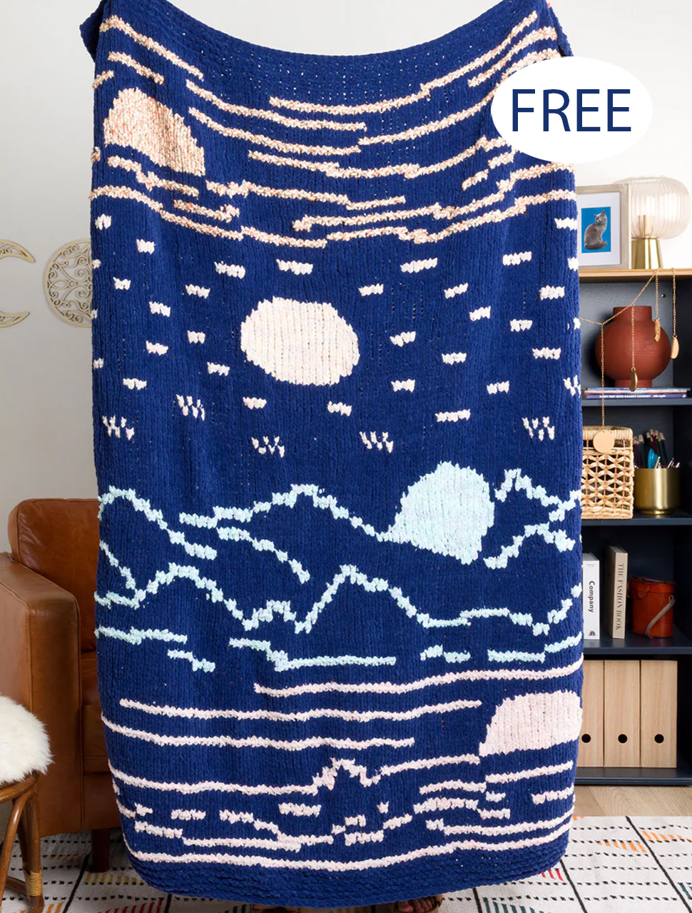 Free knitting pattern for Sunkissed Knit Blanket