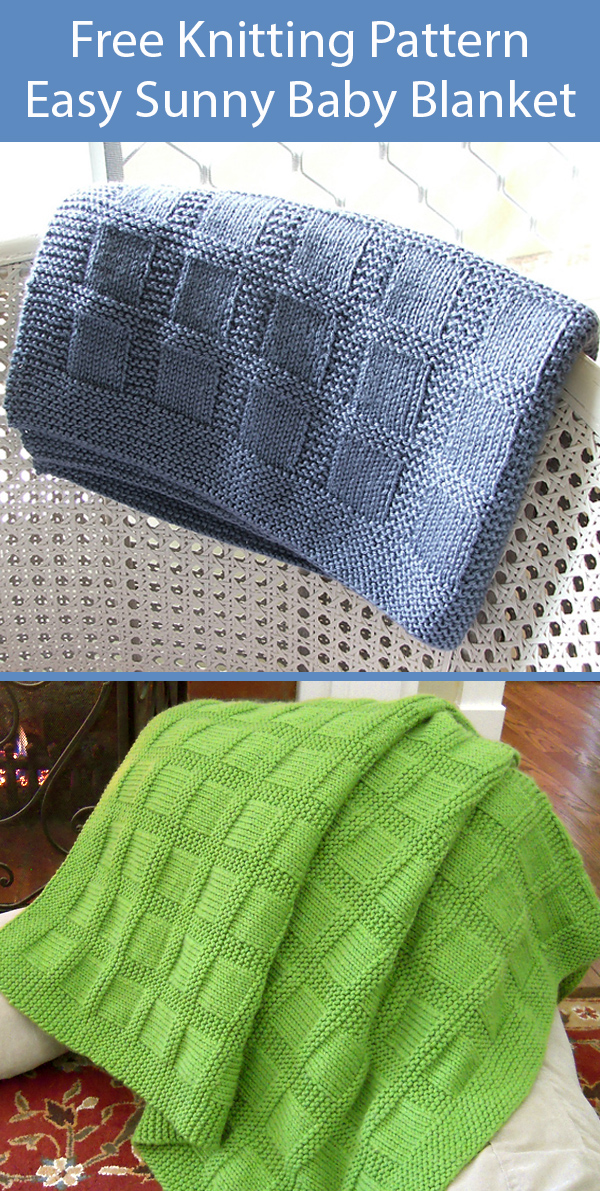 Free Knitting Pattern for Easy Sunny Baby Blanket