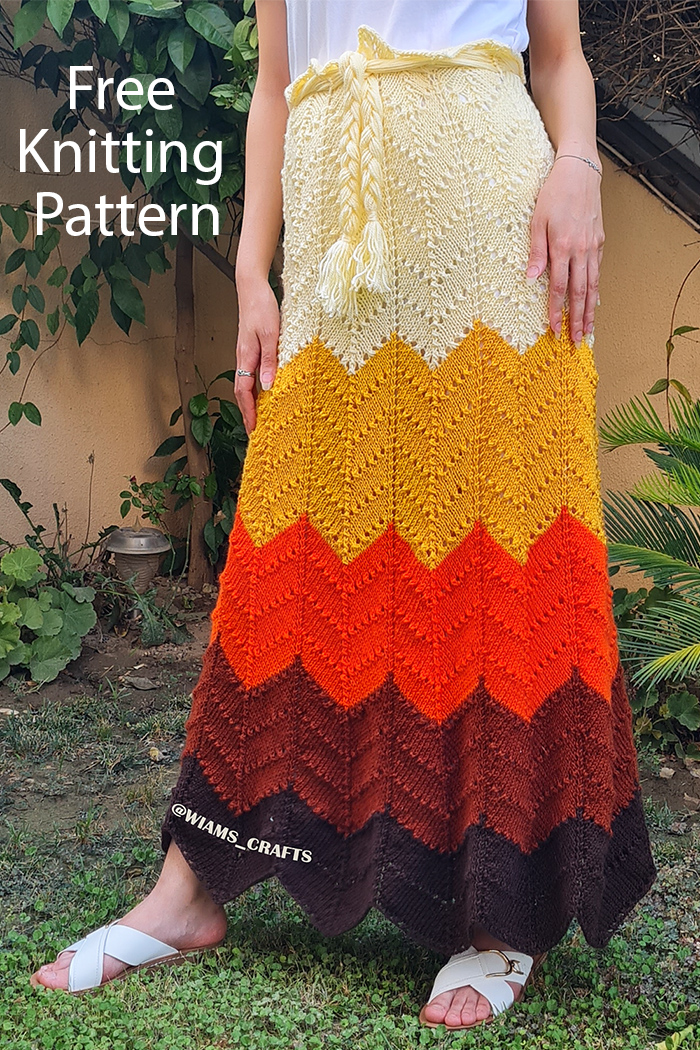 Sunset Mirage Striped Skirt Free Knitting Pattern