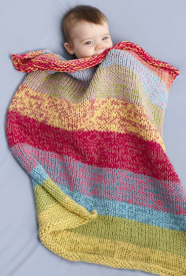 Free Baby Blanket Knitting Pattern Sunshine Day Baby Throw