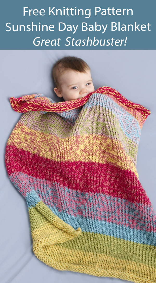 Free Baby Blanket Knitting Pattern Sunshine Day Baby Throw