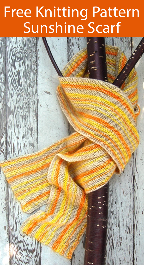 Free Easy Scarf Knitting Pattern Sunshine Scarf Stashbuster