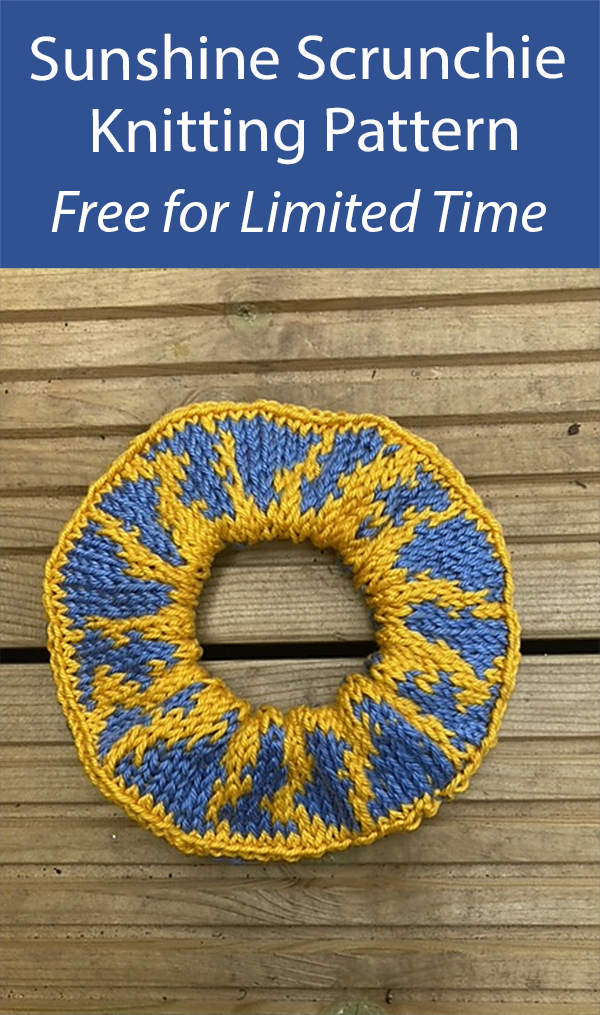 Free Scrunchie Knitting Pattern to July 31, 2021 Sunshine Scrunchie