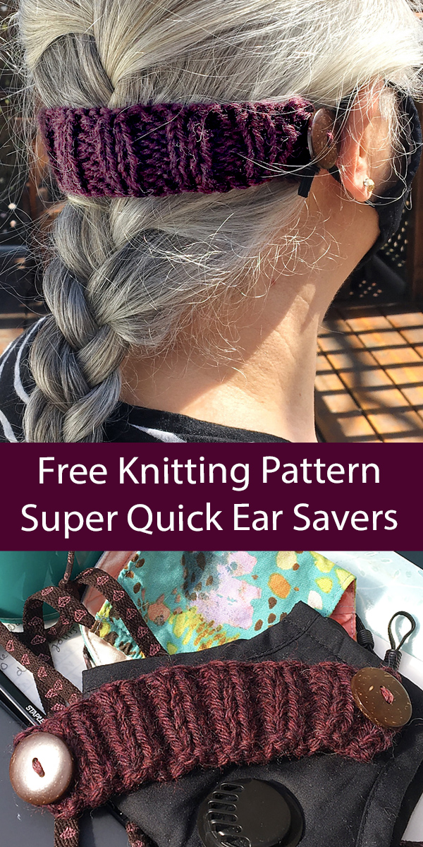Free Mask Ear Savers Knitting Pattern Quick Ear Savers