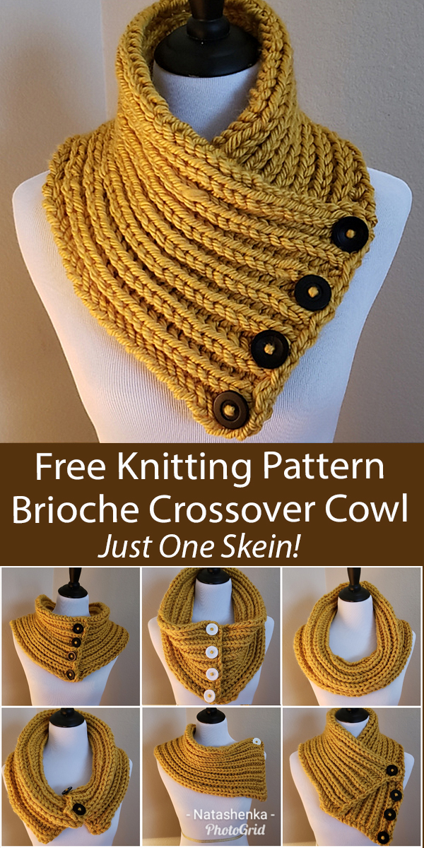 Free Cowl Knitting Pattern Super Simple Bulky Brioche Crossover