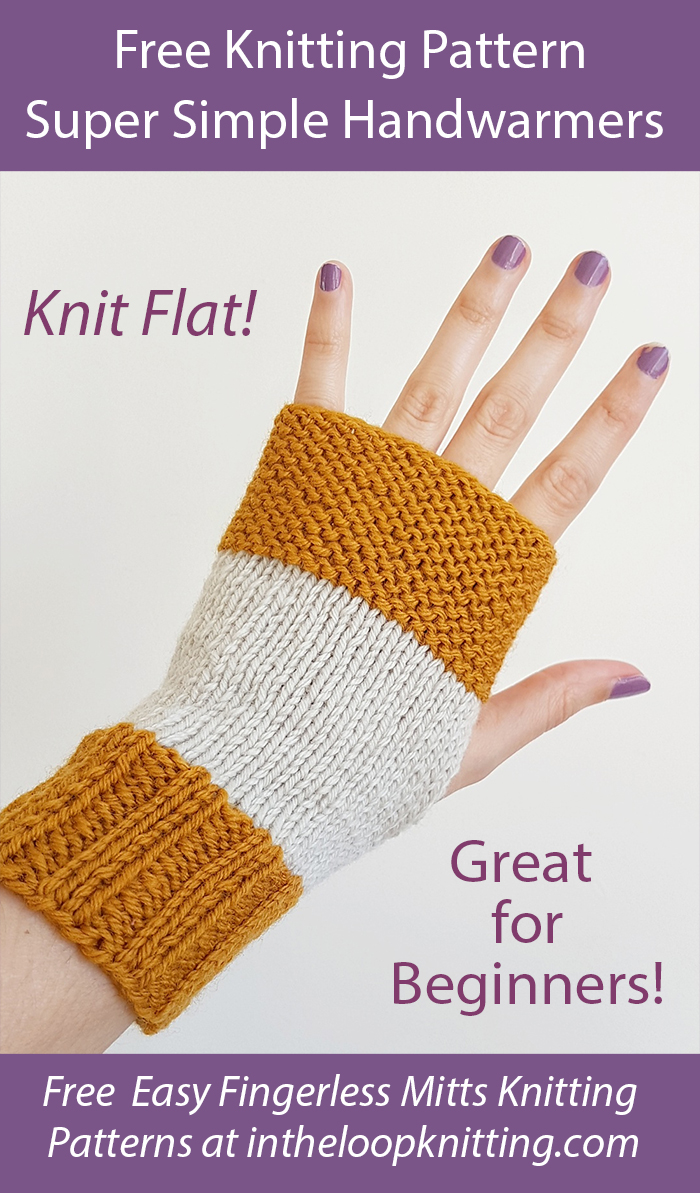 Free Beginner Knitting Pattern Super Simple Handwarmers Fingerless Mitts