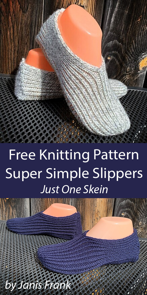 Free Slipper Knitting Pattern Super Simple Slippers