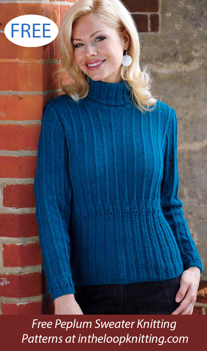 Free Susannah Peplum Sweater Knitting Pattern