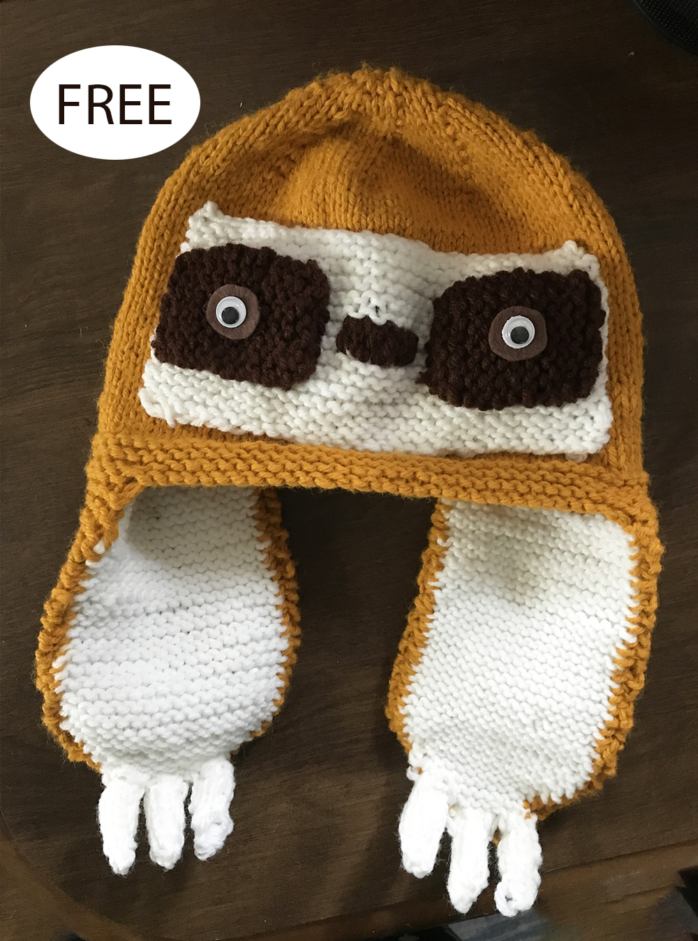 Free Suzie Sloth Hat Knitting Pattern