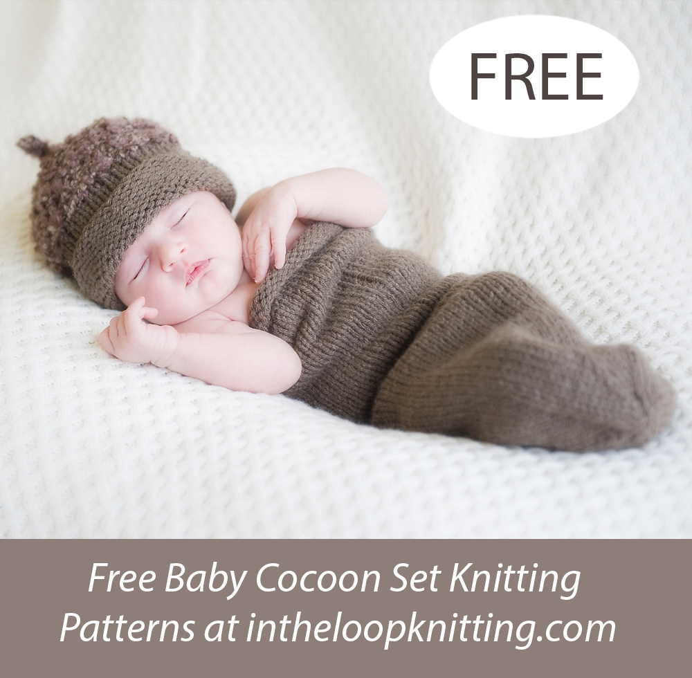 Free Baby Acorn Cap and Swaddle Sack Knitting Pattern