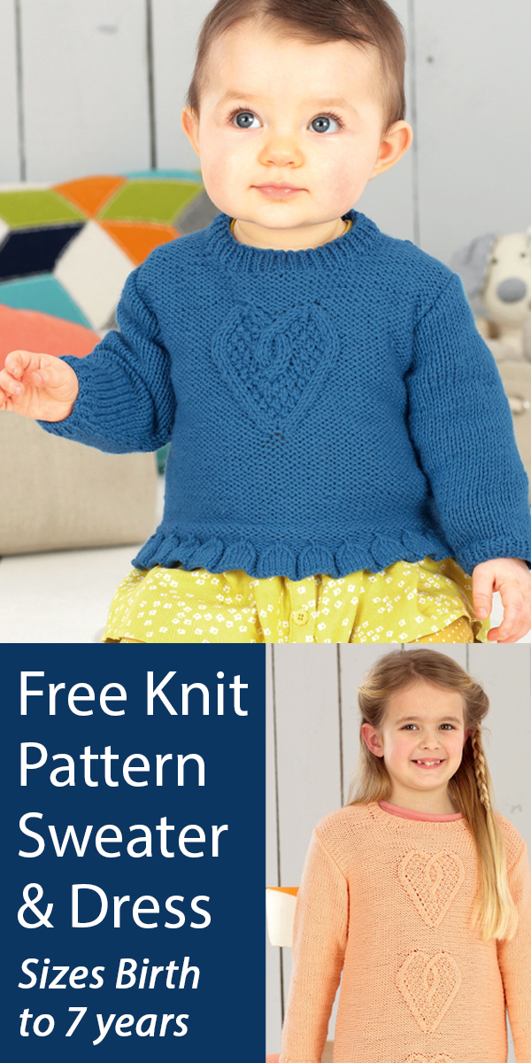 Cardigan Knitting Patterns Free Heart Sweater and Dress Sirdar 4494