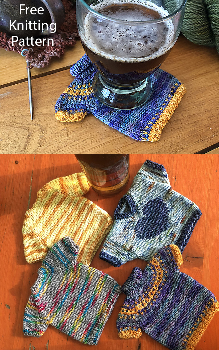 Sweater Flight Coaster Set Knitting Pattern