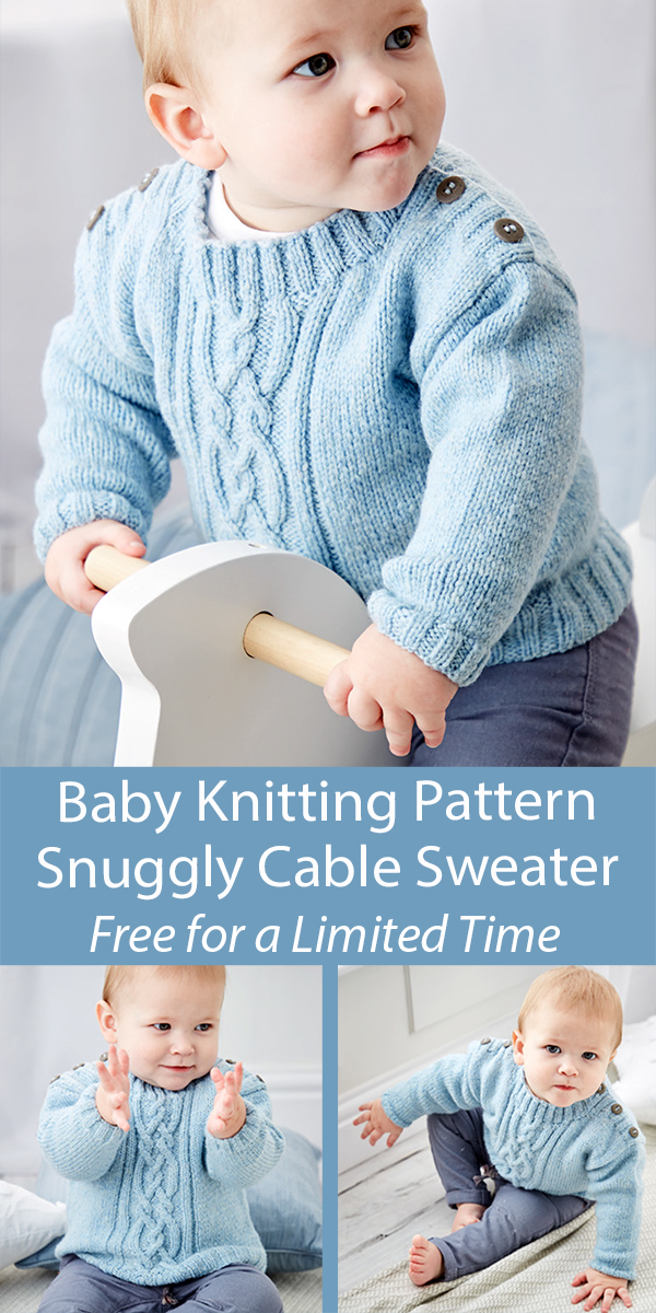 Free Baby Sweater Knitting Pattern Baby Cable Panel Sweater Sirdar 5327
