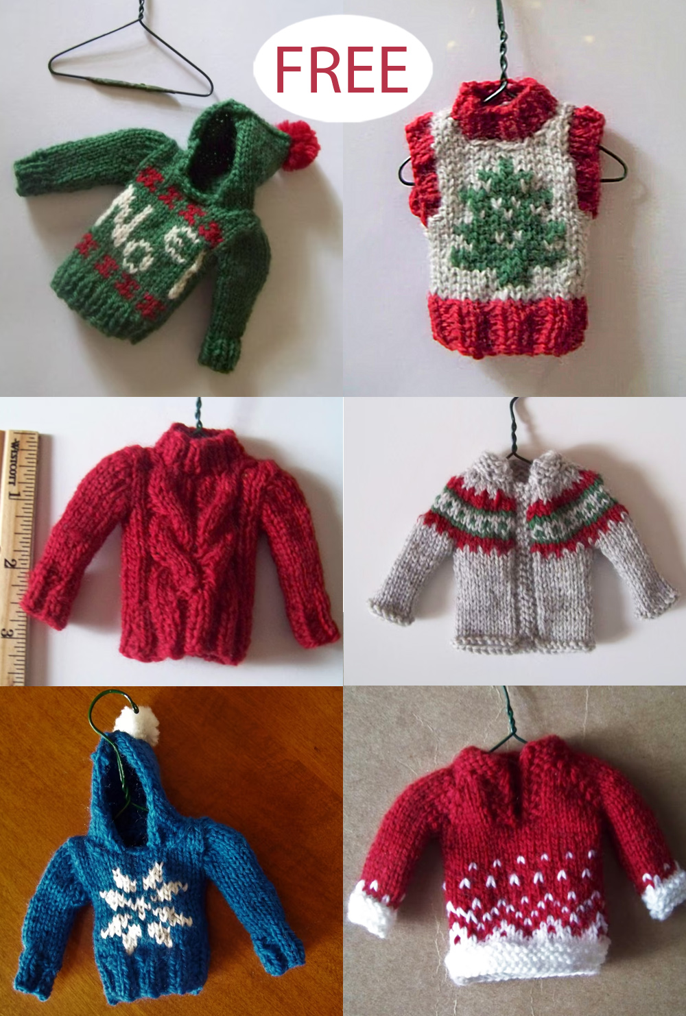 Free Christmas Sweater Ornaments knitting patterns