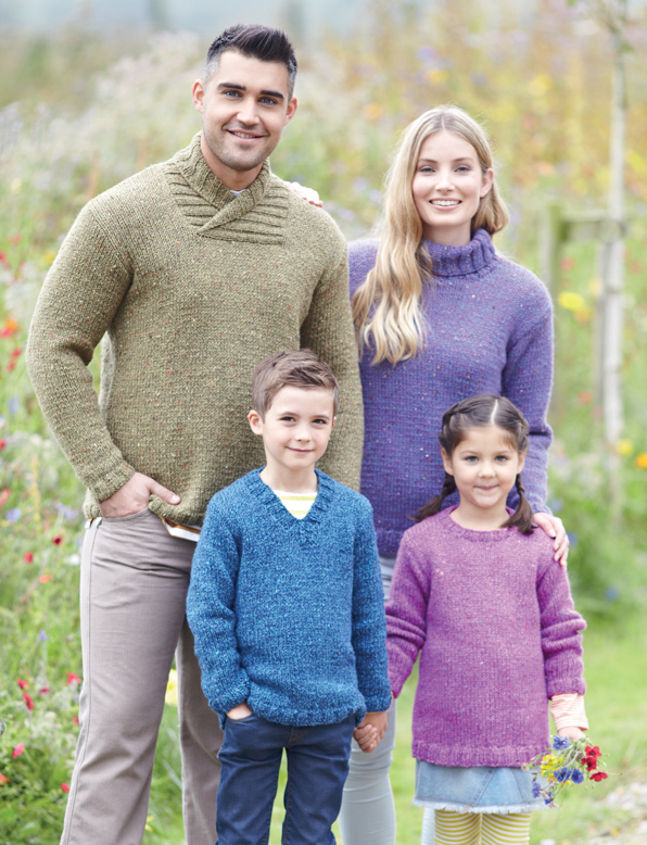 Family Sweater Knitting Patterns Sirdar 8105 Men, Women, Children