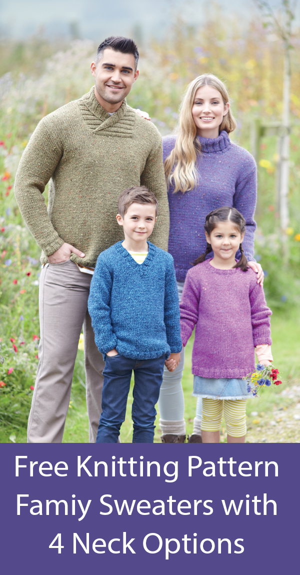 Free Family Sweater Knitting Patterns Sirdar 8105 Men, Women, Children