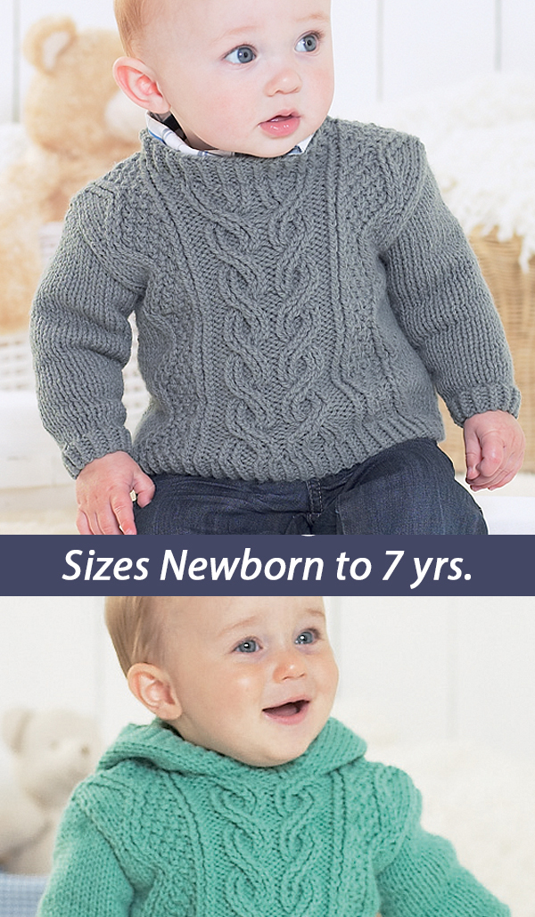 Baby and Child Sweater Knitting Patterns Round Neck Sweater and Hooded Sweater Sirdar 1337