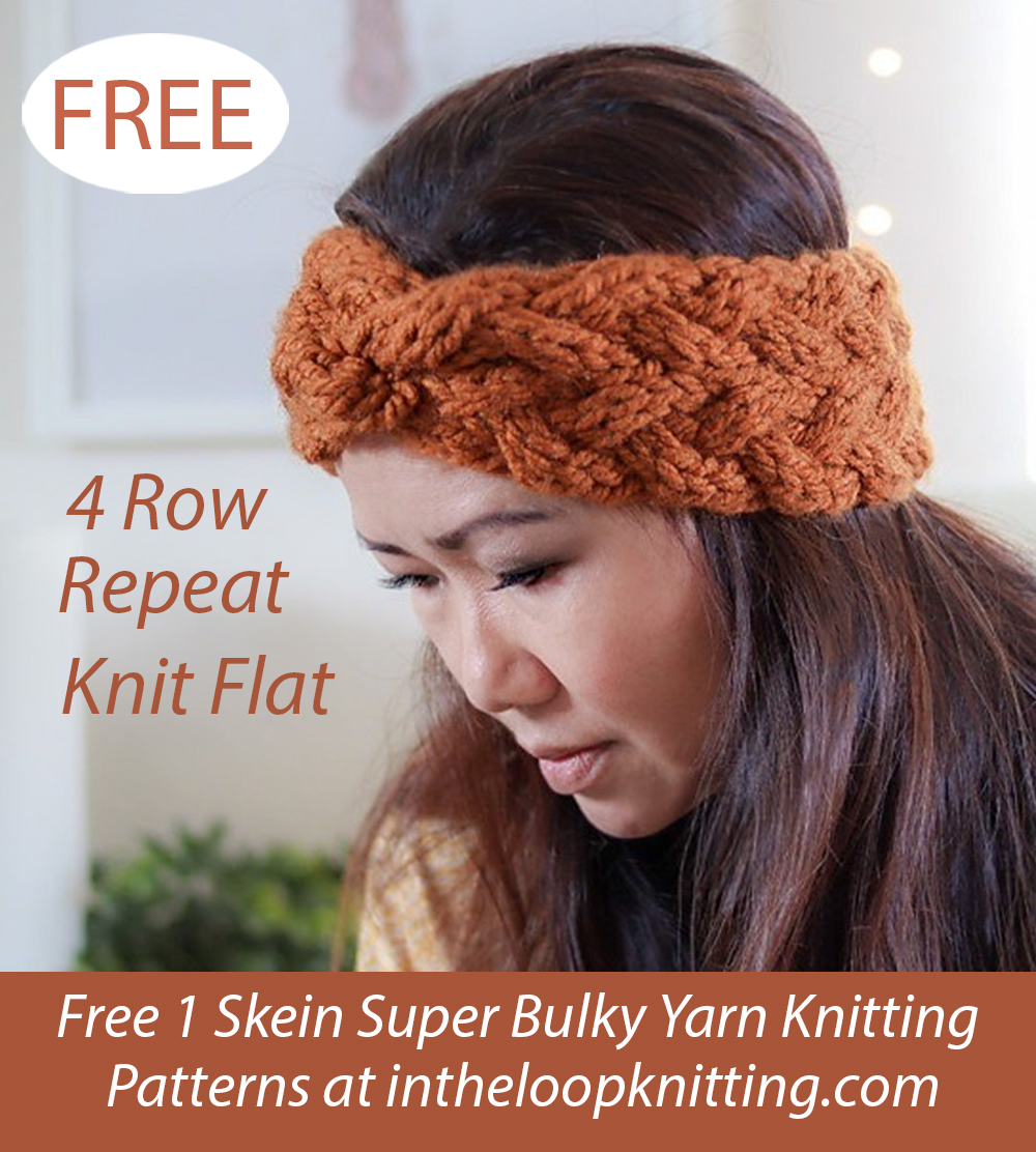 Free One Skein Sweet Braided Ear Warmer Knitting Pattern