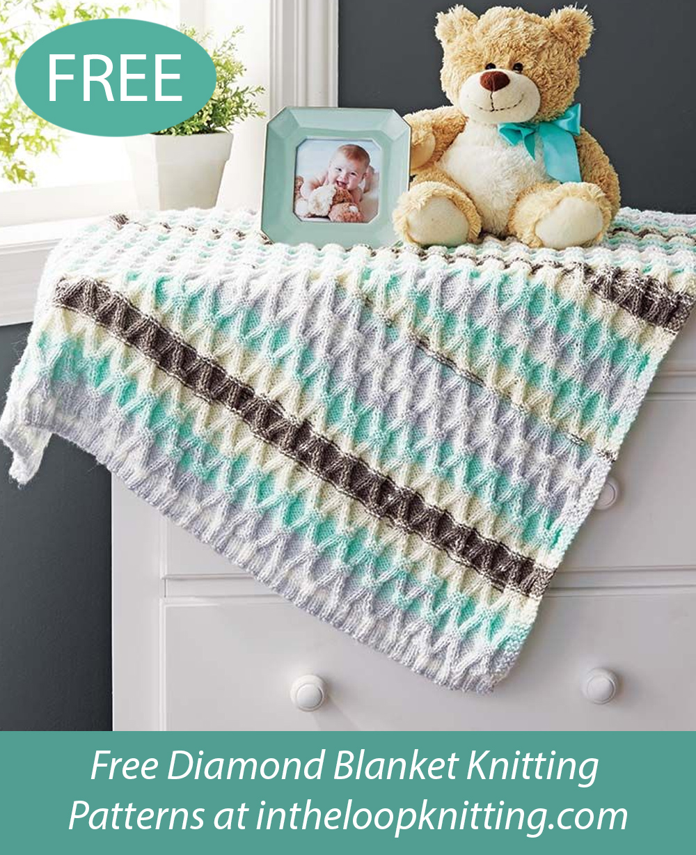 Free Sweet Diamonds Baby Blanket Knitting Pattern