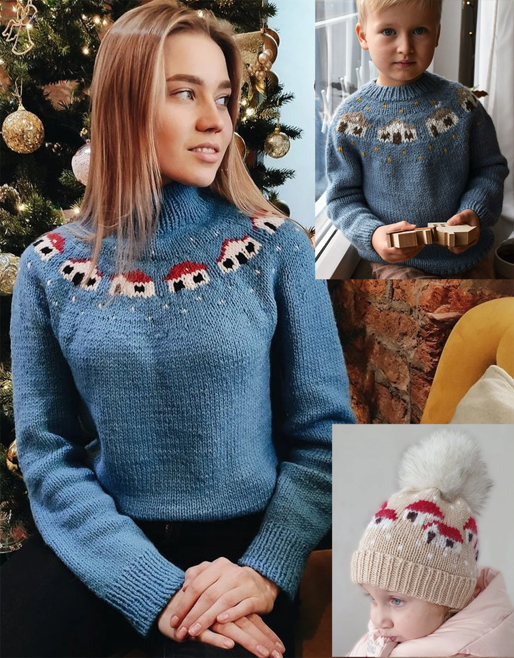 Sweet Home Sweaters and Hat Knitting Pattern