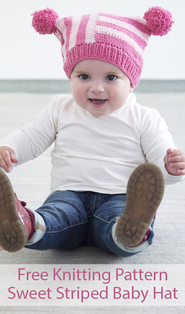 Free Knitting Pattern for Sweet Striped Baby Hat