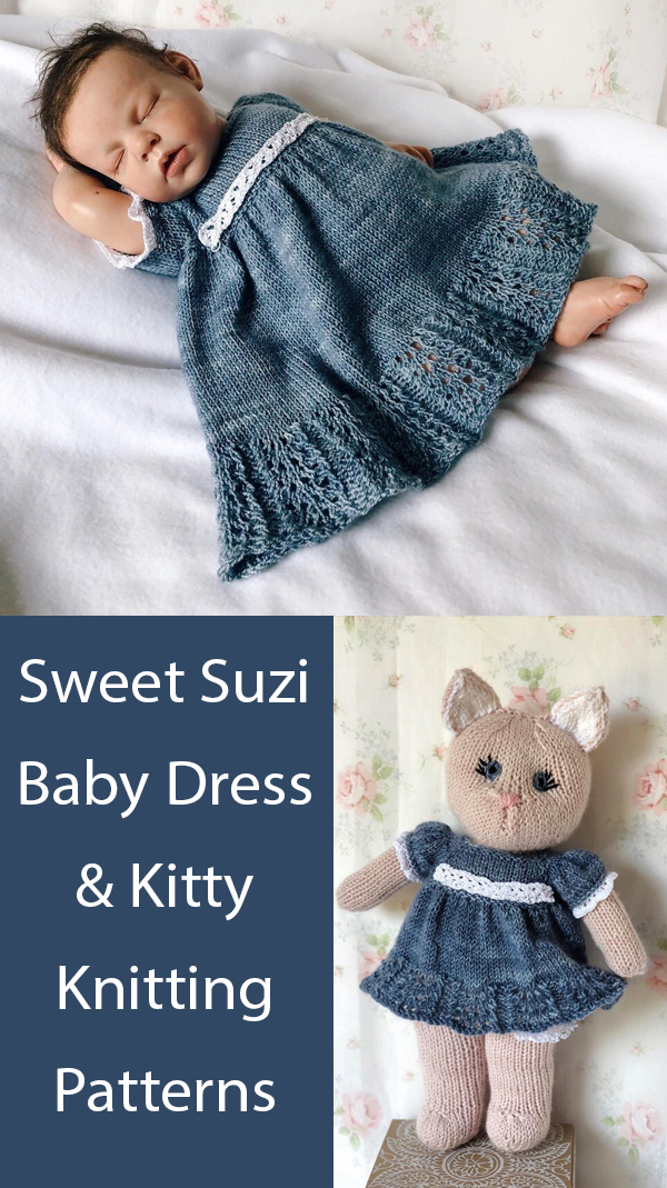 Sweet Suzi Baby Dress and Kitty Knitting Patterns
