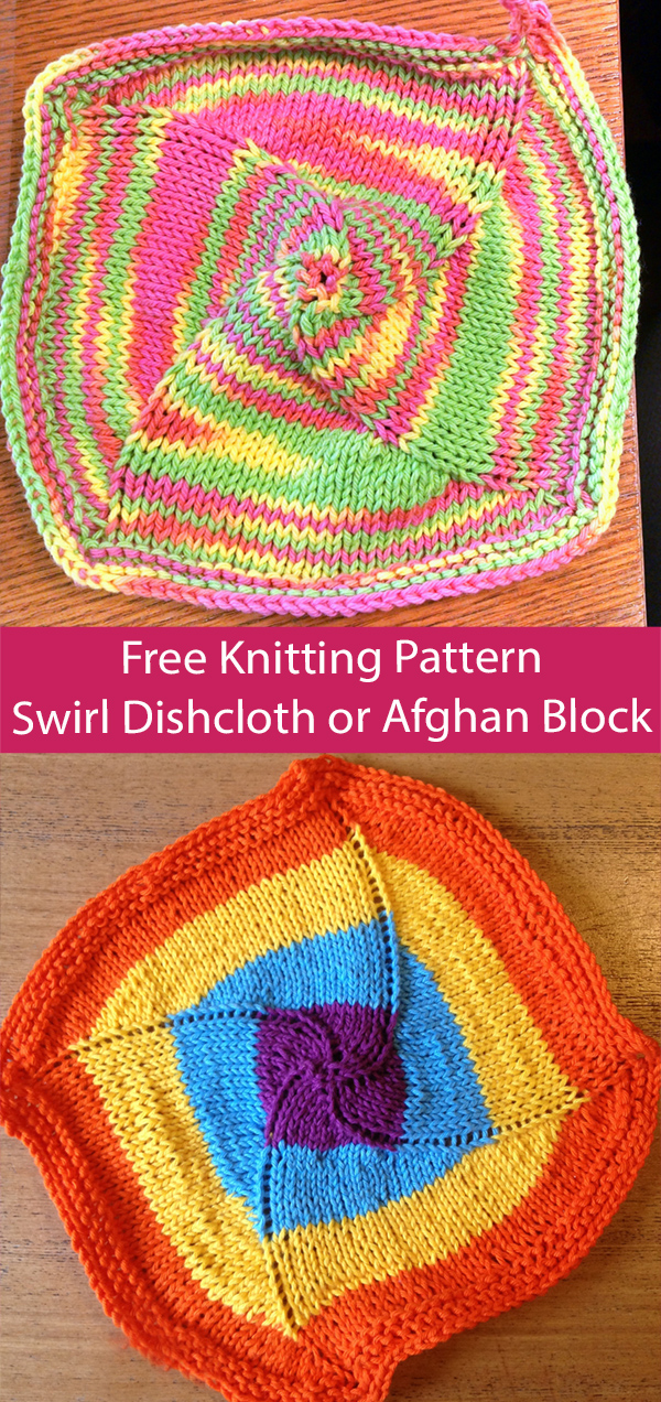 Free Dishcloth Knitting Pattern Swirl Dishcloth or Afghan Square