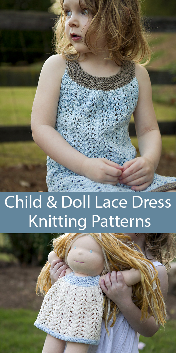 Doll and Child Sydney Lace Dress Knitting Patterns