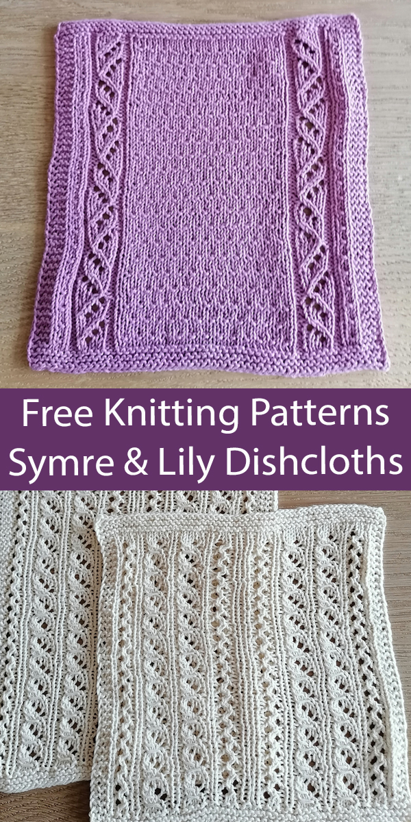 Free Dishcloth Knitting Pattern Symre Twist and Winter Lily