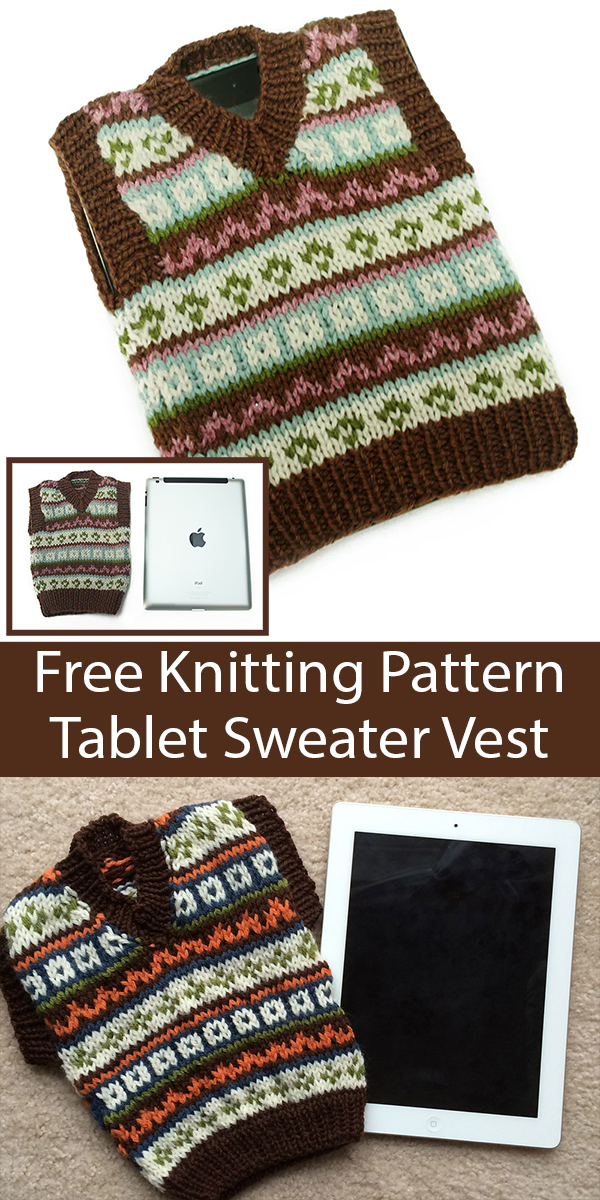 Free Sweater Knitting Pattern Tablet Vest Cozy