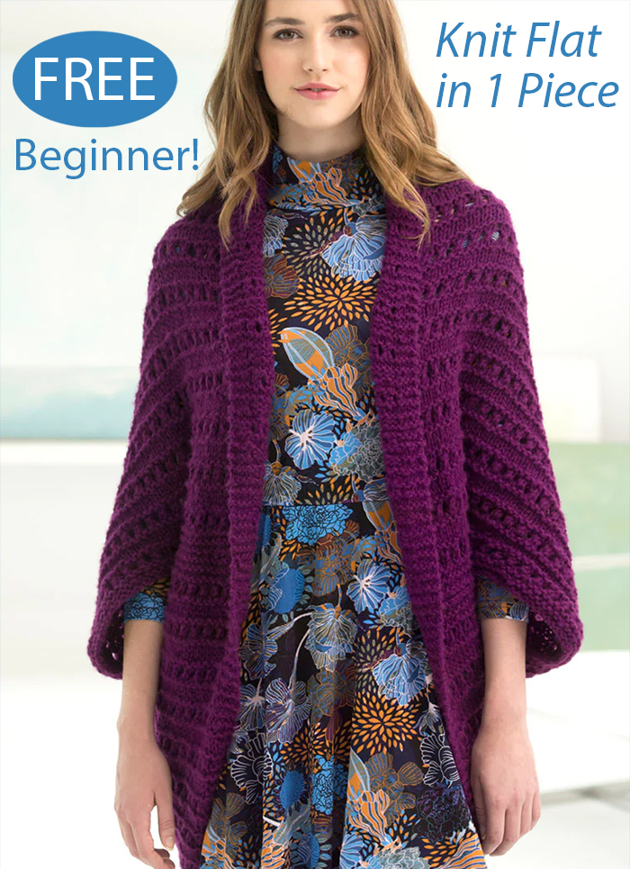 Free Easy Taconic Cocoon Shrug Knitting Pattern