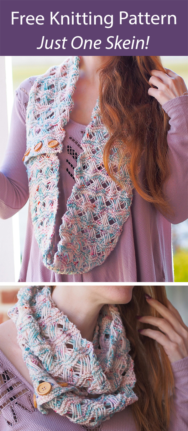 Free Knitting Pattern for Tangled Lines Cowl